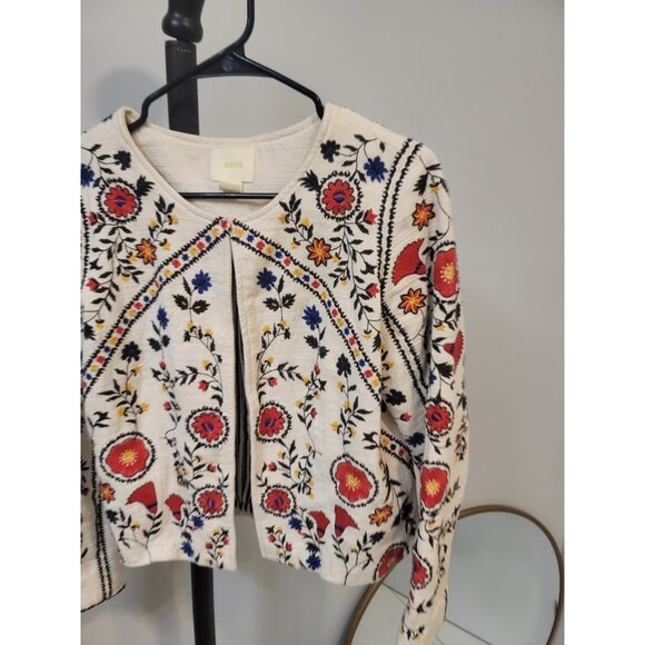 Maeve Kirian Embroidered Jacket Women’s Small Whimsical Cotton {Anthropologie} - Picture 2 of 9